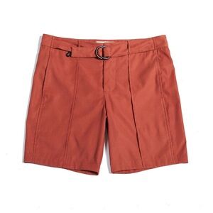 Men's Katama Laird Swim Trunks Barn Red Surf Board Shorts Belted Large
